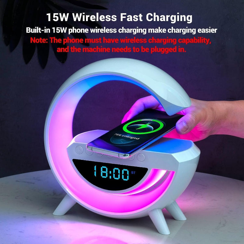 Multi-functional Led Wireless Charging Speaker, G-shaped Speaker.