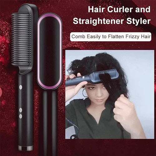 Hair Straightening Comb/brush, Curling Comb Dual-purpose