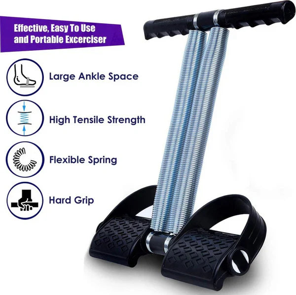 Double Spring Tummy Trimmer, Black (Pack of 1)